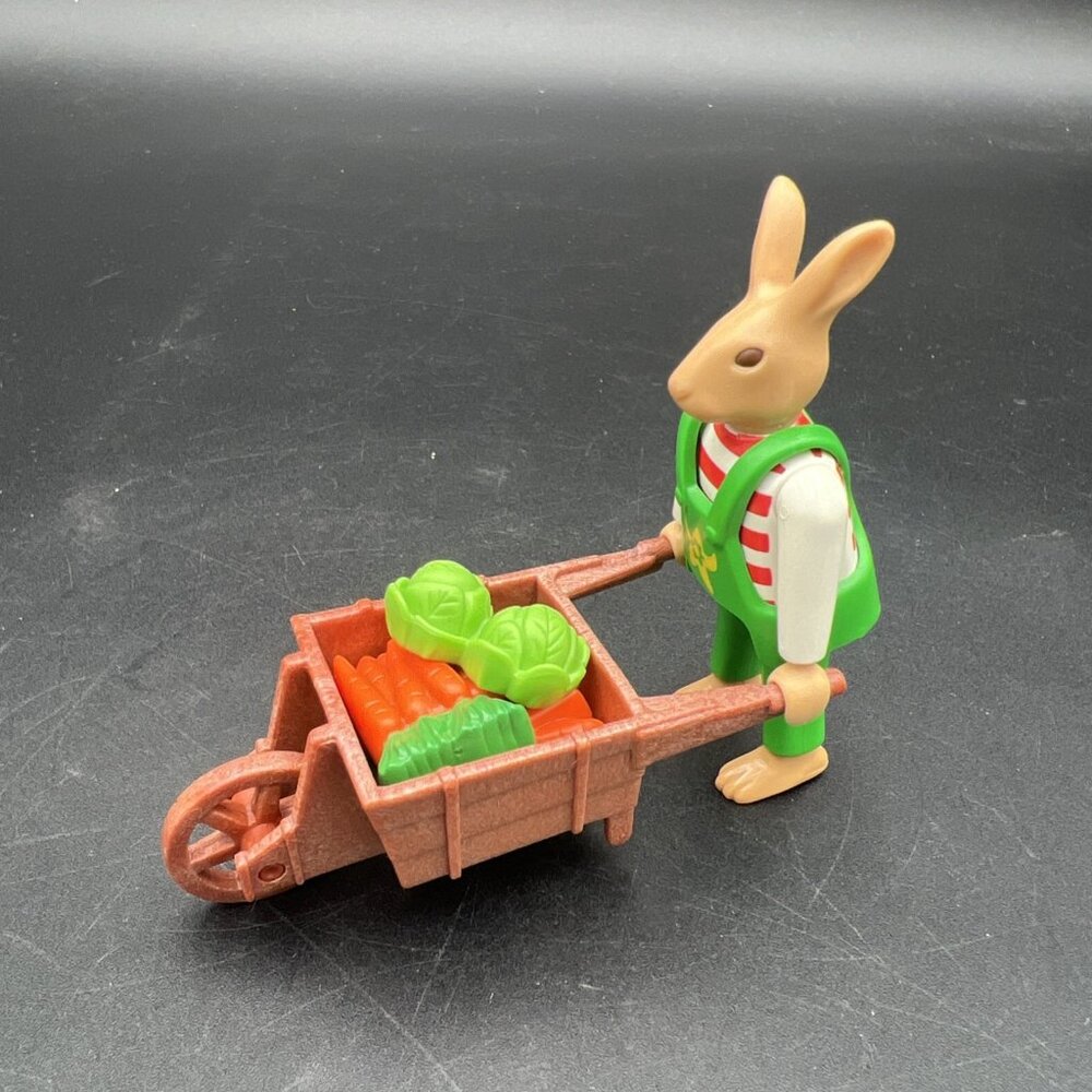 Playmobil 4451 Easter Bunny with Wheelbarrow & Veggies Complete